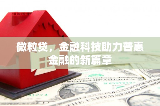 番路微粒贷，金融科技助力普惠金融的新篇章