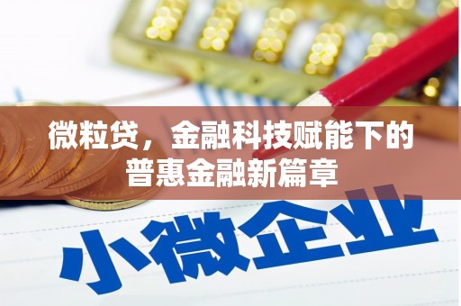 科尔沁微粒贷，金融科技赋能下的普惠金融新篇章