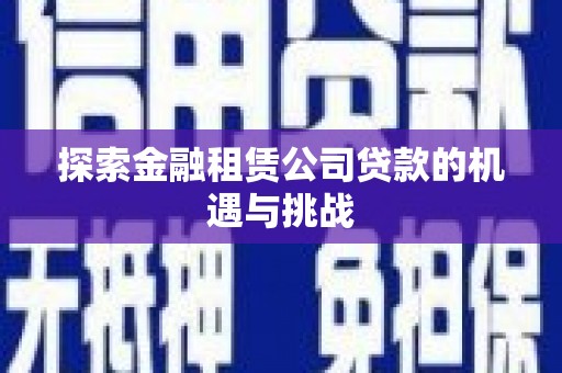 民丰探索金融租赁公司贷款的机遇与挑战