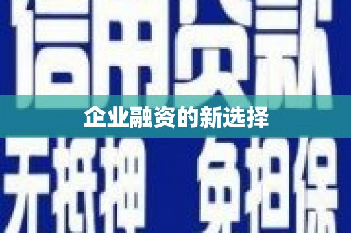 平顶山企业融资的新选择