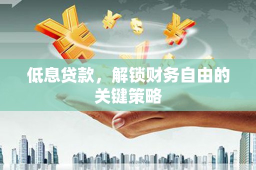 岷县低息贷款，解锁财务自由的关键策略
