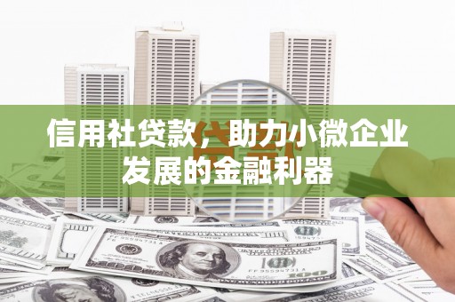 洋县信用社贷款，助力小微企业发展的金融利器
